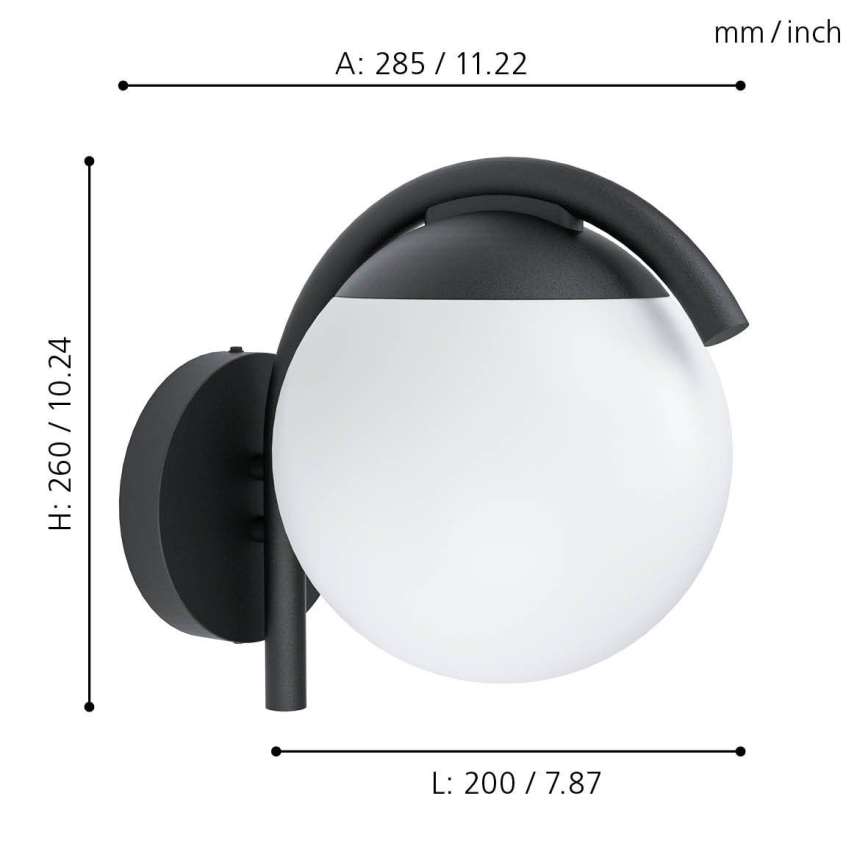 Eglo - Spoljašnja zidna lampa 1xE27/28W/230V IP44