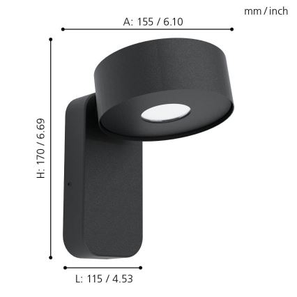 Eglo - LED Spoljna zidna lampa LED/6W/230V IP44
