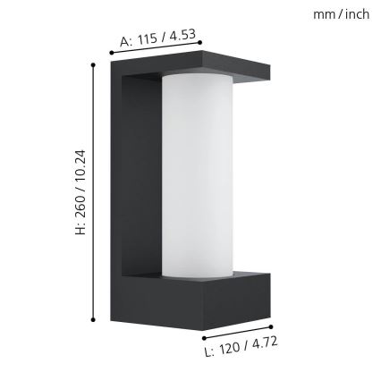 Eglo - LED Spoljna zidna lampa LED/6W/230V IP44