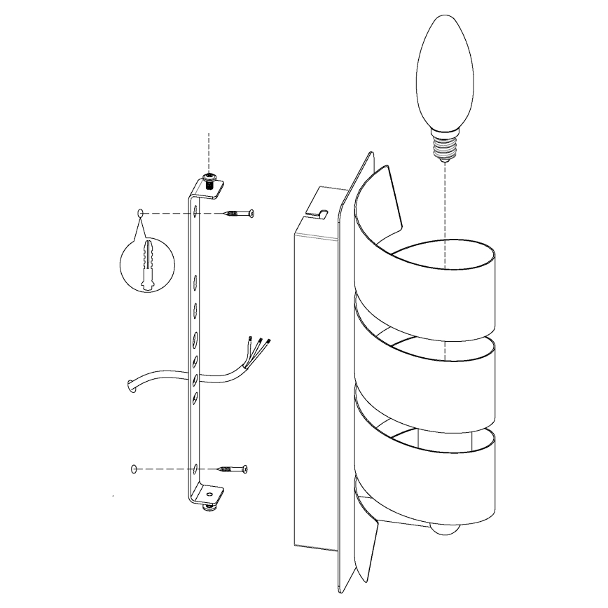 Eglo - Zidna lampa 1xE14/40W/230V