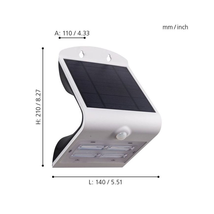 Eglo - Solarna lampa sa senzorom LED/3,2W/3,7V IP54