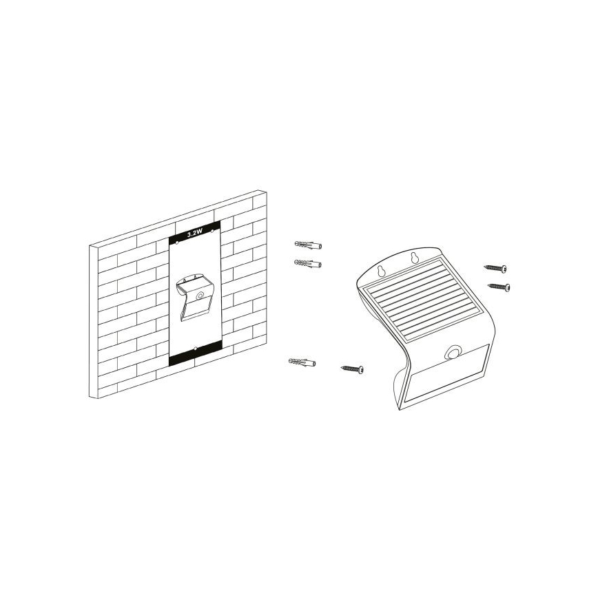 Eglo - Solarna lampa sa senzorom LED/3,2W/3,7V IP54