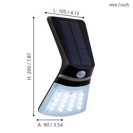Eglo - LED Solarno svetlo sa senzorom LED/2W/3,7V 1200 mAh IP44