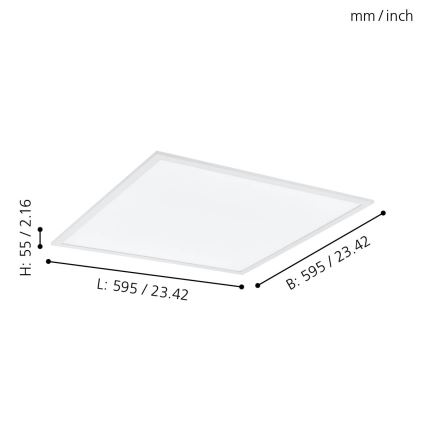 Eglo - LED RGBW Prigušiva plafonjera LED/32,5W/230V 2700-6500K 60x60 cm + Daljinski upravljač