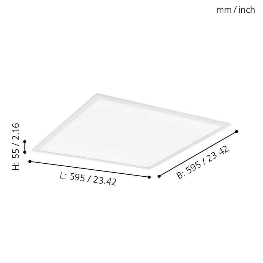 Eglo - LED RGBW Prigušiva plafonjera LED/32,5W/230V 2700-6500K 60x60 cm + Daljinski upravljač