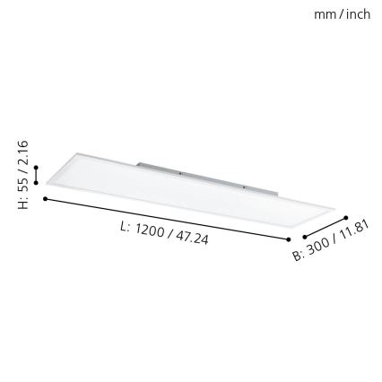 Eglo - LED RGBW Prigušiva plafonjera LED/32,5W/230V 2700-6500K 120x30 cm + Daljinski upravljač