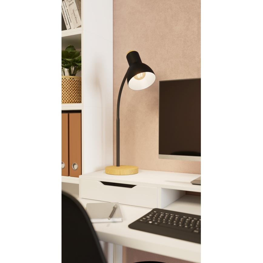 Eglo - Stona lampa 1xE27/40W/230V crno