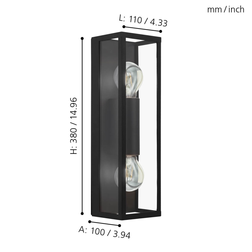 Eglo - Zidna lampa za kupatilo 2xE27/60W/230V IP44
