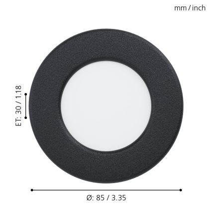 Eglo - LED Ugradbena lampa za kupatilo LED/2,7W/230V IP44