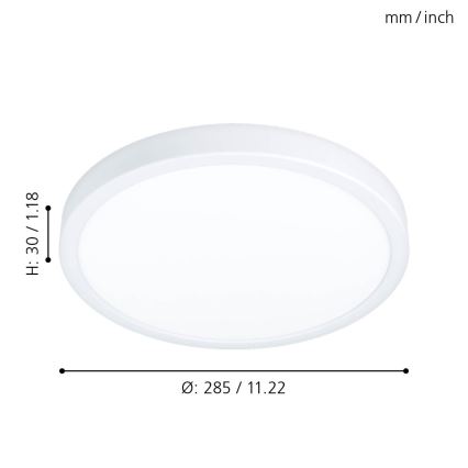 Eglo - LED Plafonjera za kupatilo LED/20W/230V IP44