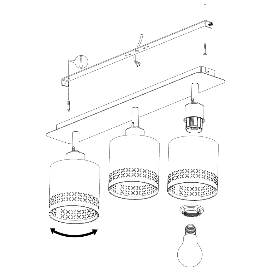 Eglo - Reflektorska lampa 3xE27/28W/230V
