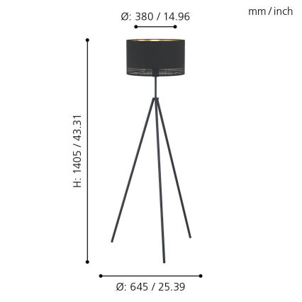 Eglo - Podna lampa 1xE27/40W/230V