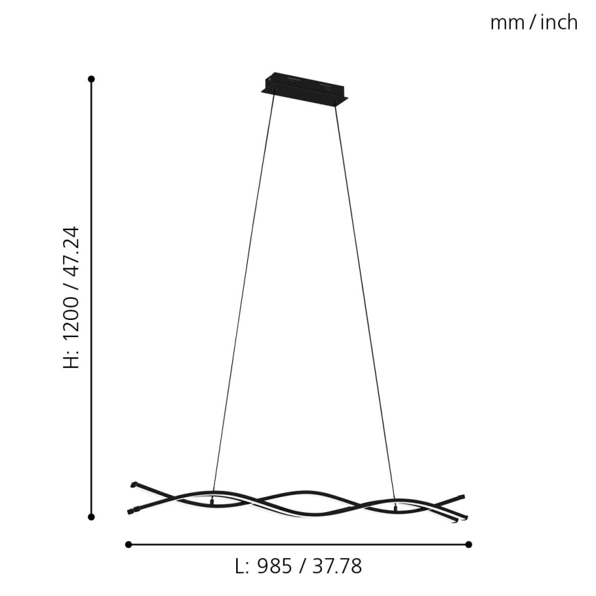 Eglo - LED luster na sajli LED/36W/230V