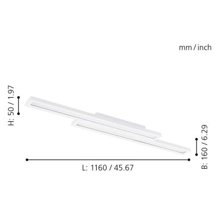 Eglo - LED RGB prigušiva plafonska svetiljka SALITERAS-C 2xLED/10W/230V