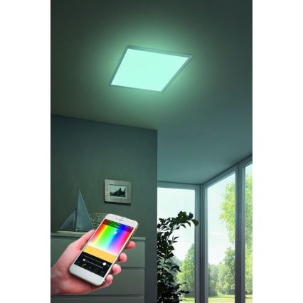 Eglo - LED RGB prigušiva plafonska svetiljka SALOBRENA-C LED/16W/230V + daljinsko upravljanje