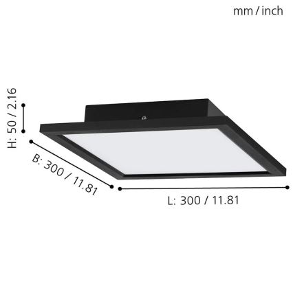 Eglo - LED RGB prigušiva plafonska svetiljka SALOBRENA-C LED/16W/230V + daljinsko upravljanje