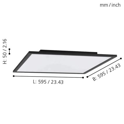 Eglo - LED RGB Prigušiva plafonjera SALOBRENA-C LED/30,5W/230V + Daljinski upravljač