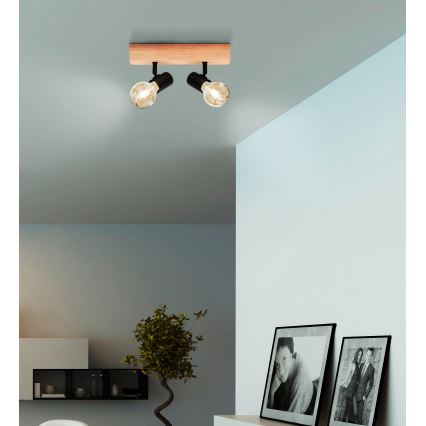 Eglo - Reflektorska lampa TOWNSHEND 2xE27/60W/230V - FSC sertifikovano