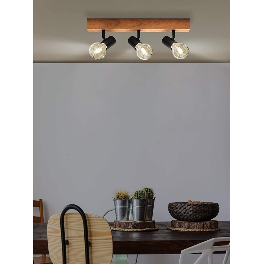 Eglo - Reflektorska lampa TOWNSHEND 3xE27/60W/230V - FSC sertifikovano