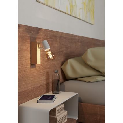 Eglo - Zidna reflektorska lampa TOWNSHEND 1xE27/10W/230V - FSC sertifikovano
