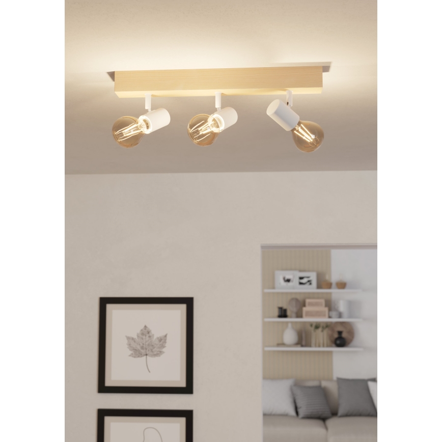 Eglo - Reflektorska lampa TOWNSHEND 3xE27/60W/230V - FSC sertifikovano