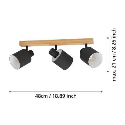 Eglo - Reflektorska lampa 3xE27/10W/230V