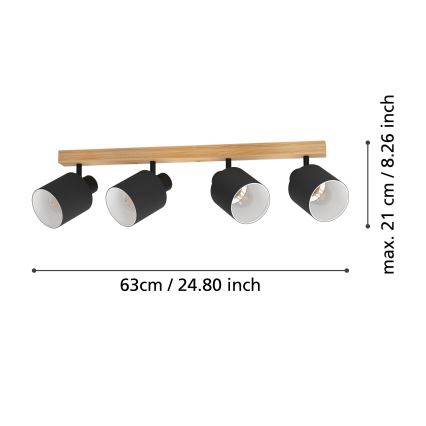 Eglo - Reflektorska lampa 4xE27/10W/230V