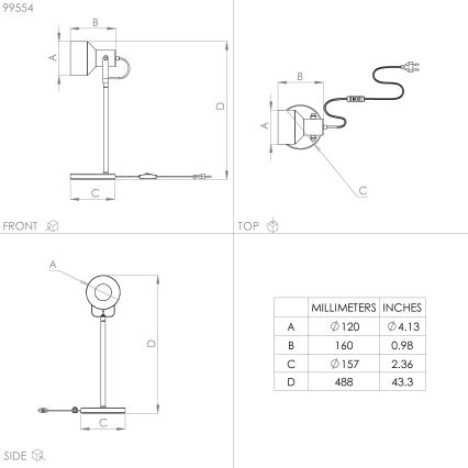 Eglo - Stona lampa 1xE27/28W/230V