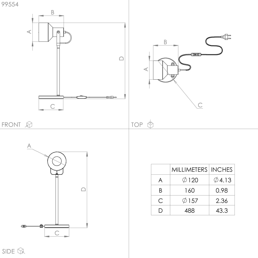 Eglo - Stona lampa 1xE27/28W/230V