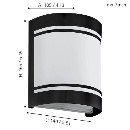 Eglo - Spoljašnja zidna lampa 1xE27/40W/230V IP44