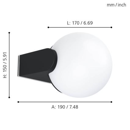 Eglo - Spoljašnja zidna lampa 1xE27/15W/230V IP44