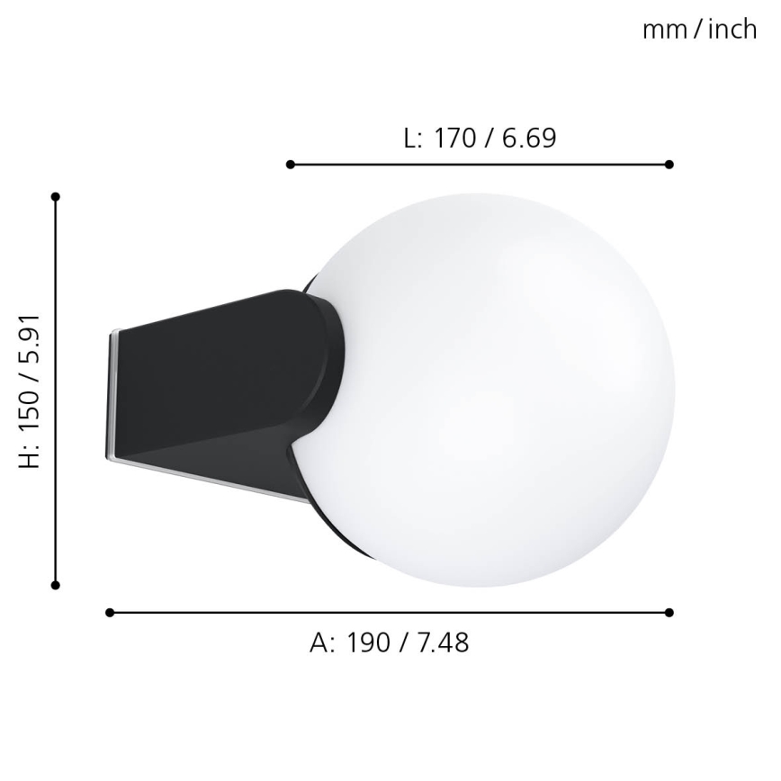 Eglo - Spoljašnja zidna lampa 1xE27/15W/230V IP44