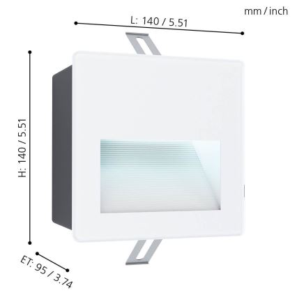 Eglo - LED Spoljašnje ugradbeno svetlo LED/3,7W/230V IP65 bela