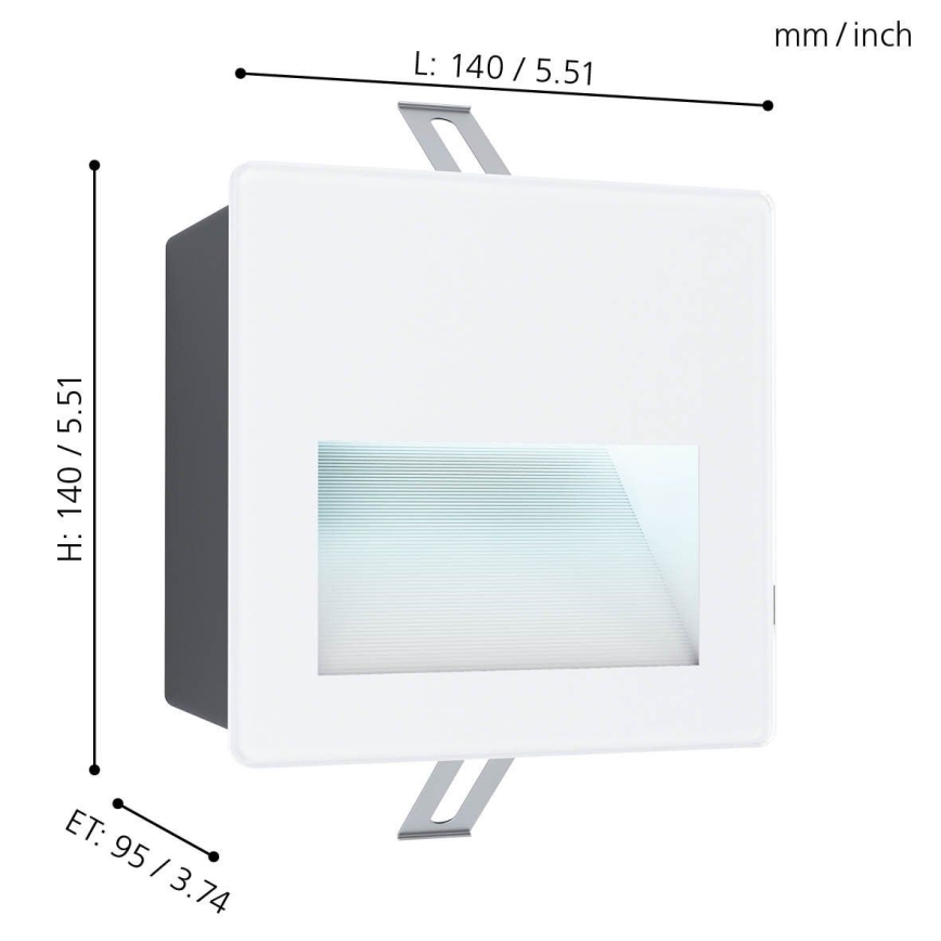 Eglo - LED Spoljašnje ugradbeno svetlo LED/3,7W/230V IP65 bela