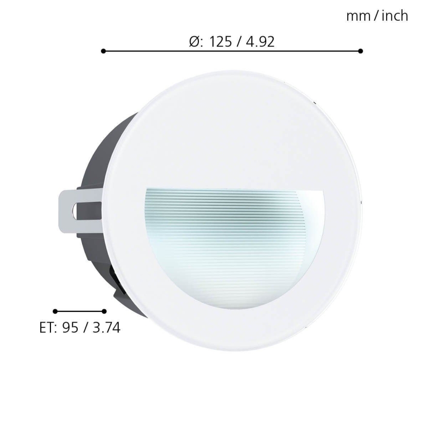 Eglo - LED Spoljašnje ugradbeno svetlo LED/2,5W/230V IP65 bela