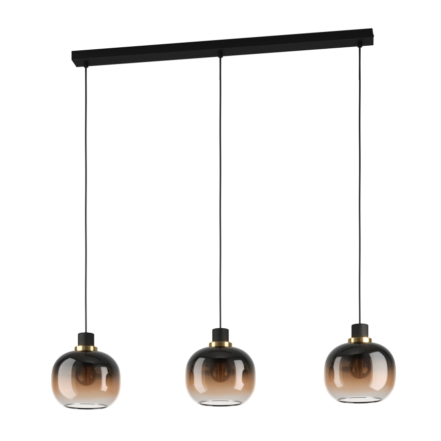 Eglo - Luster na sajli 3xE27/40W/230V braon