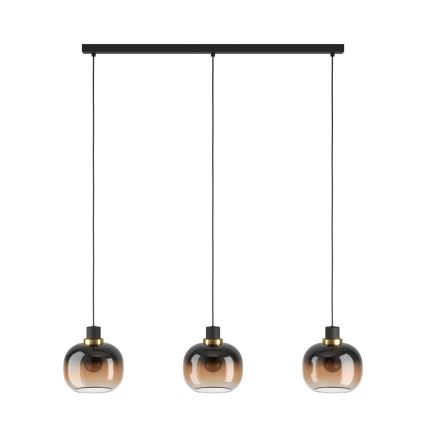 Eglo - Luster na sajli 3xE27/40W/230V braon