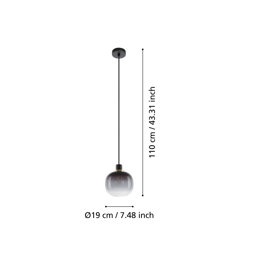 Eglo - Luster na sajli 1xE27/40W/230V sivo