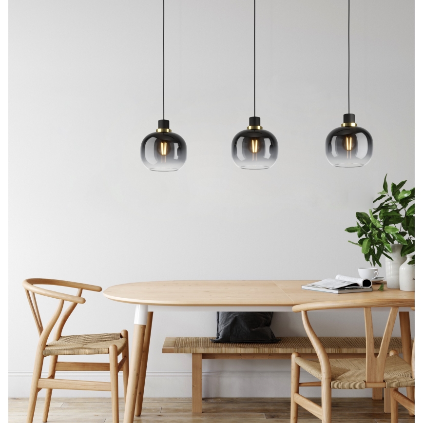 Eglo - Luster na sajli 3xE27/40W/230V sivo