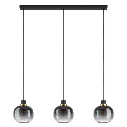 Eglo - Luster na sajli 3xE27/40W/230V sivo