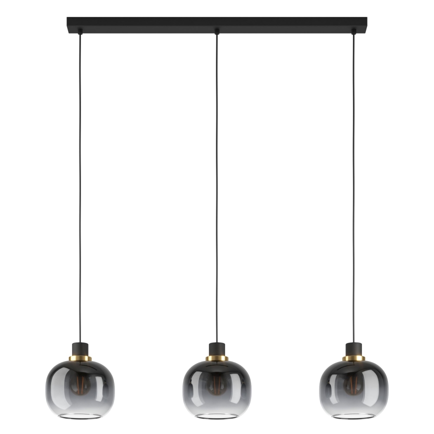 Eglo - Luster na sajli 3xE27/40W/230V sivo