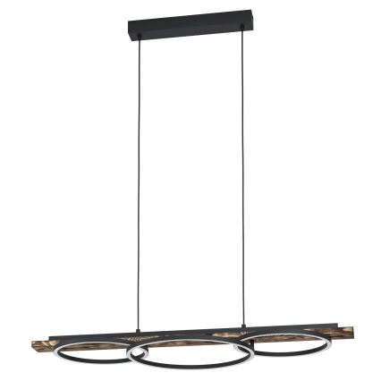 Eglo - LED Prigušivi luster na sajli 2xLED/12,5W/230V+1xLED/15,5W 3000K braon/crno