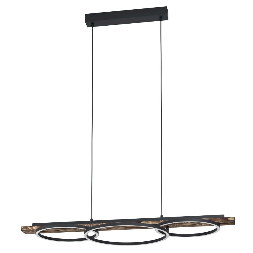 Eglo - LED Prigušivi luster na sajli 2xLED/12,5W/230V+1xLED/15,5W 3000K braon/crno