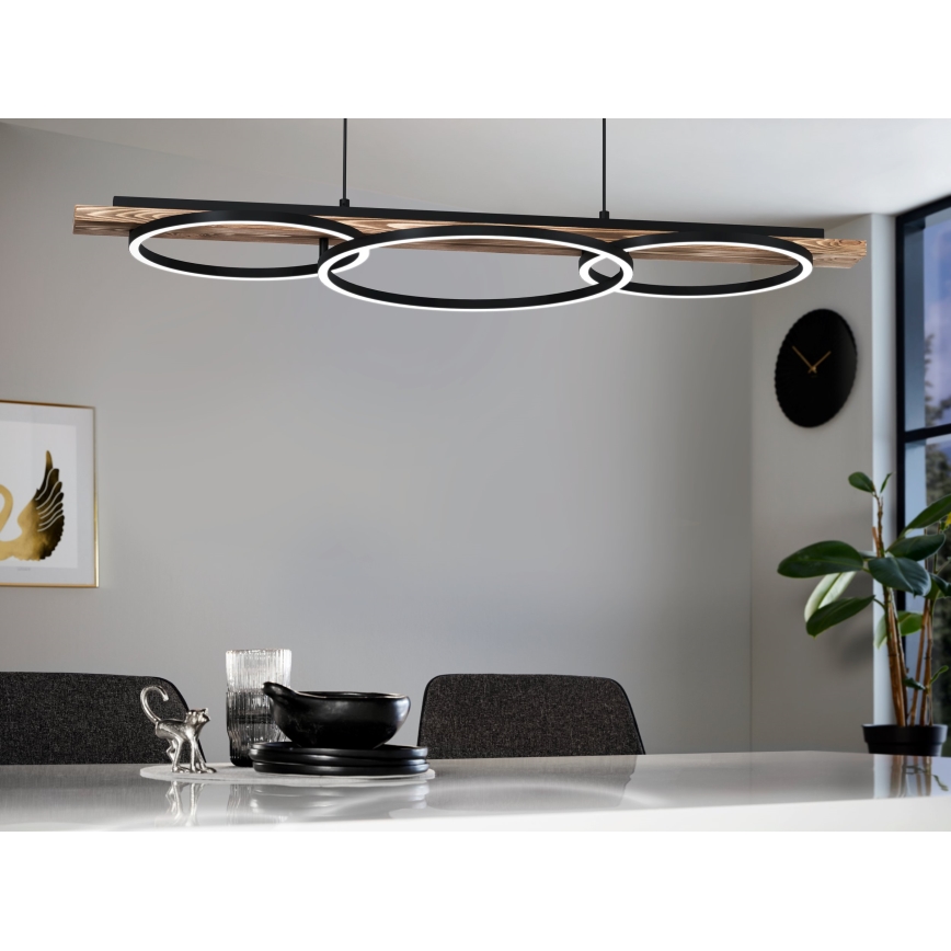 Eglo - LED Prigušivi luster na sajli 2xLED/12,5W/230V+1xLED/15,5W 3000K braon/crno