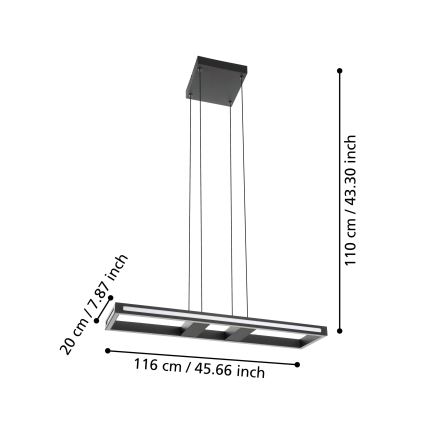Eglo - LED Prigušivi luster na sajli LED/21W/230V 2700-6500K