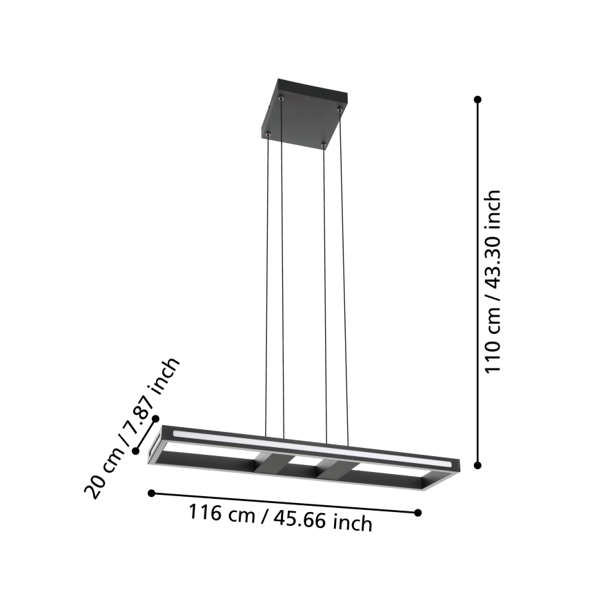 Eglo - LED Prigušivi luster na sajli LED/21W/230V 2700-6500K