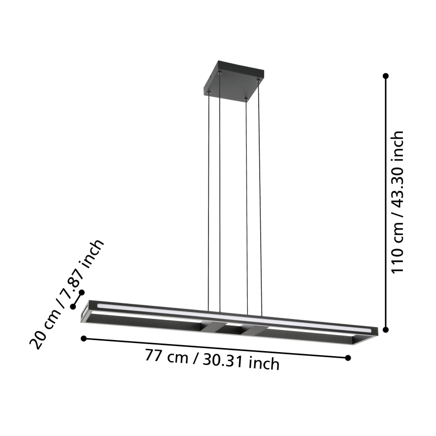 Eglo - LED Prigušivi luster na sajli LED/33W/230V 2700-6500K