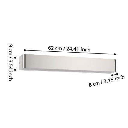 Eglo - LED Zidna lampa za kupatilo LED/26,5W/230V 3000K IP44 krom