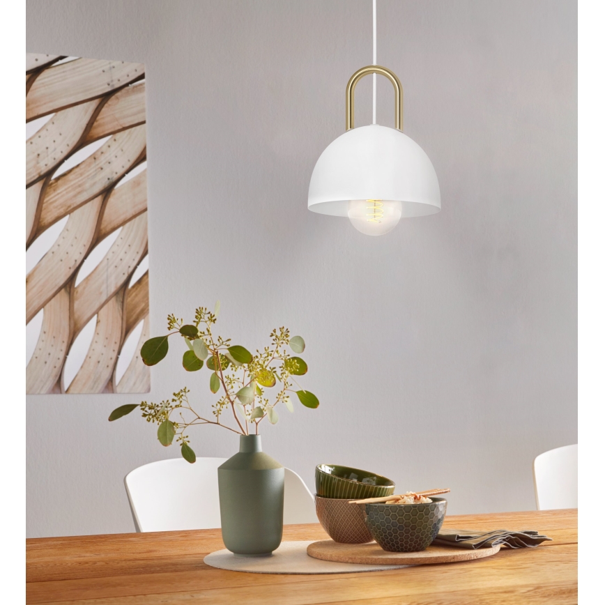 Eglo - Luster na sajli 1xE27/40W/230V bela