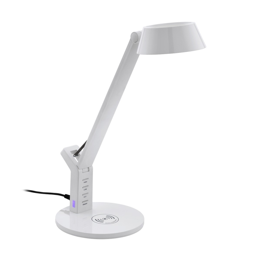 Eglo - LED prigušiva dodirna stona lampa sa bežičnim punjenjem LED/4,8W/230V bela